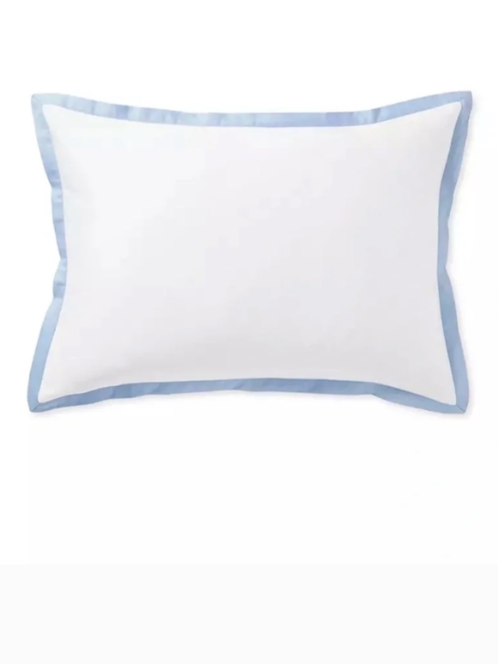 PAIR Serena & Lily Border Frame Hydrangea Blue Sateen Standard Pillow Shams NWT